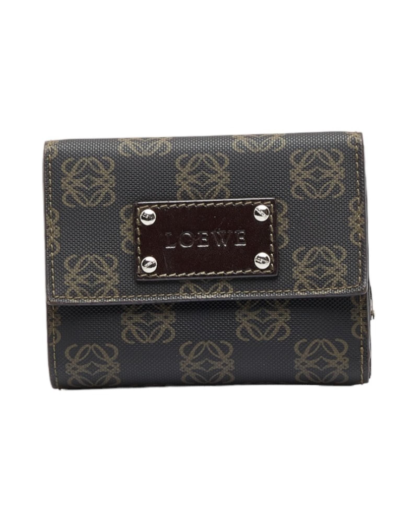 image of Loewe Print Compact Wallet In Brown, Women's