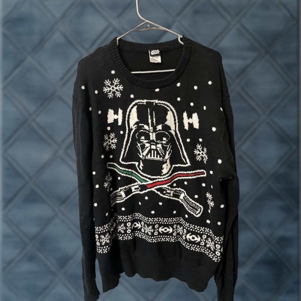 Star Wars Star Wars Shirt Mens 2XL Black Ugly Christmas Sweater Darth Vader Lightsaber Long Sleeve Knit Pullover Holiday 90s Theme Christmas Party Size US XXL / EU 58 / 5 - 1 Thumbnail