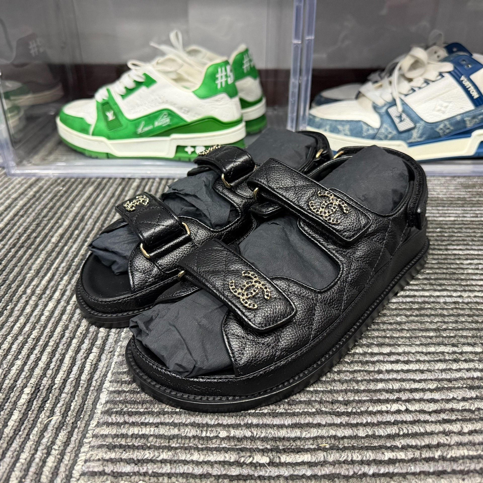 Chanel Chanel Black Sandals us_7 Women Size US 7 / IT 37 - 1 Thumbnail