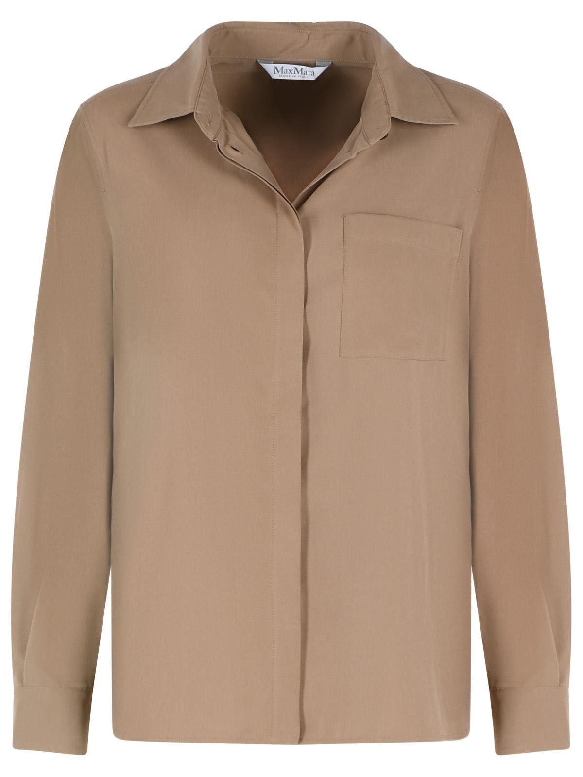 Max Mara MAX MARA 'Siamese' Hazelnut Silk Tela Shirt Size M / US 6-8 / IT 42-44 - 1 Thumbnail