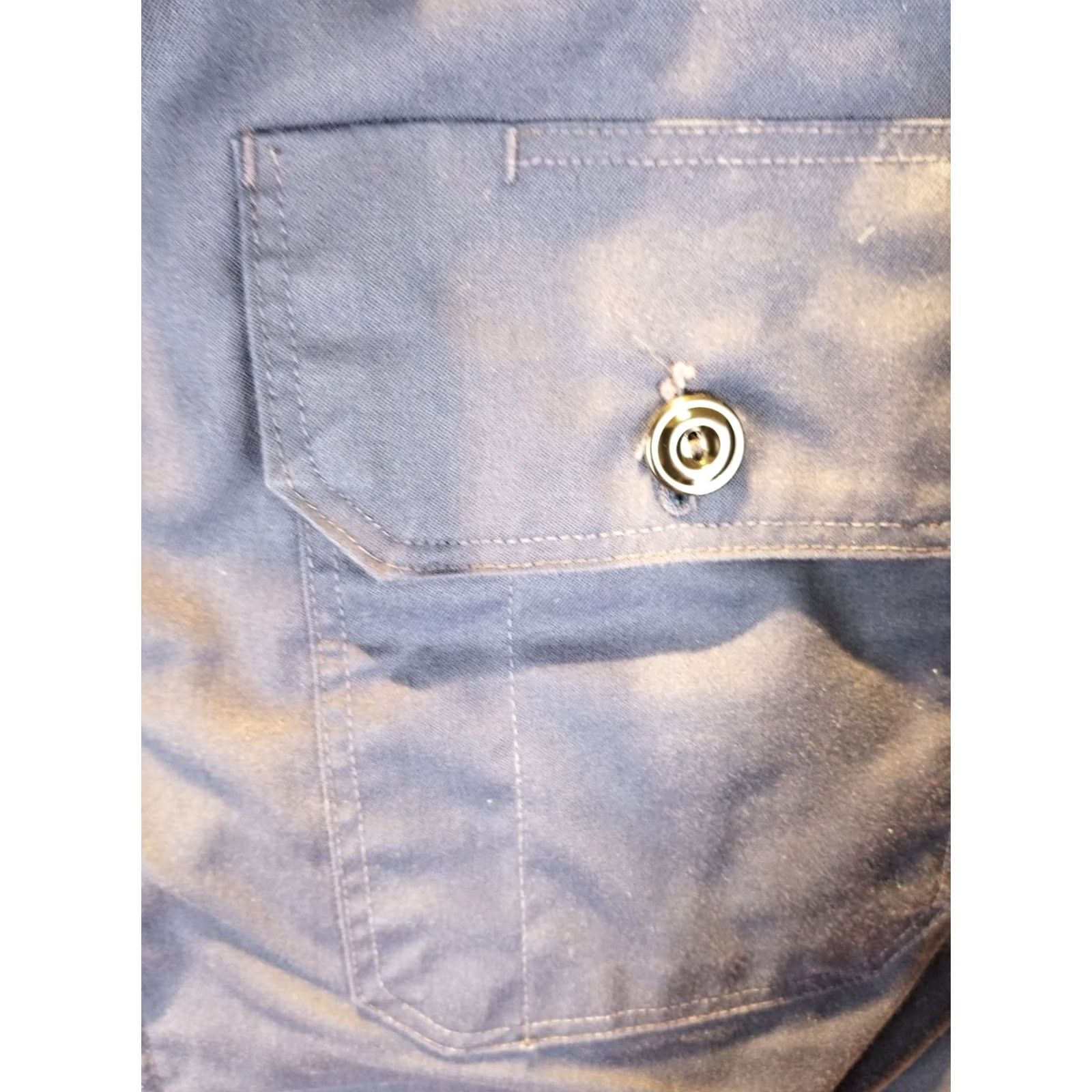 Vintage VINTAGE Unbranded NAVY GRIPPER ZIPPER FLANNEL LINING WORK MECHANIC JACKET 40 Shirt Mens Jacket 40 Blue 50s Decade 18-25in Measurements Size US XXS / EU 40 - 2 Thumbnail