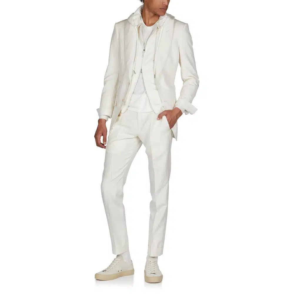 Tom Ford o1sndg0825 11ML40 Single Breast Atticus Blazer in White Size US M / EU 48-50 / 2 - 2 Thumbnail