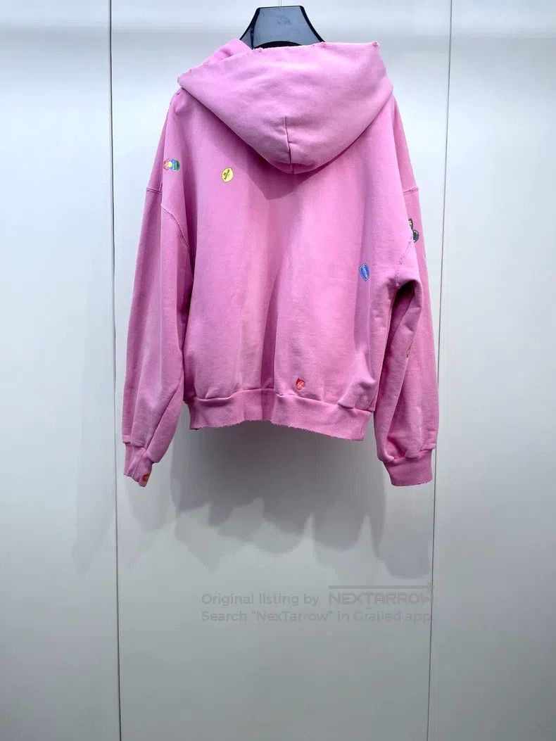 Balenciaga Balenciaga Pink Sticker Printed Long Sleeve Hooded Sweatsh Size US S / EU 44-46 / 1 - 2 Thumbnail