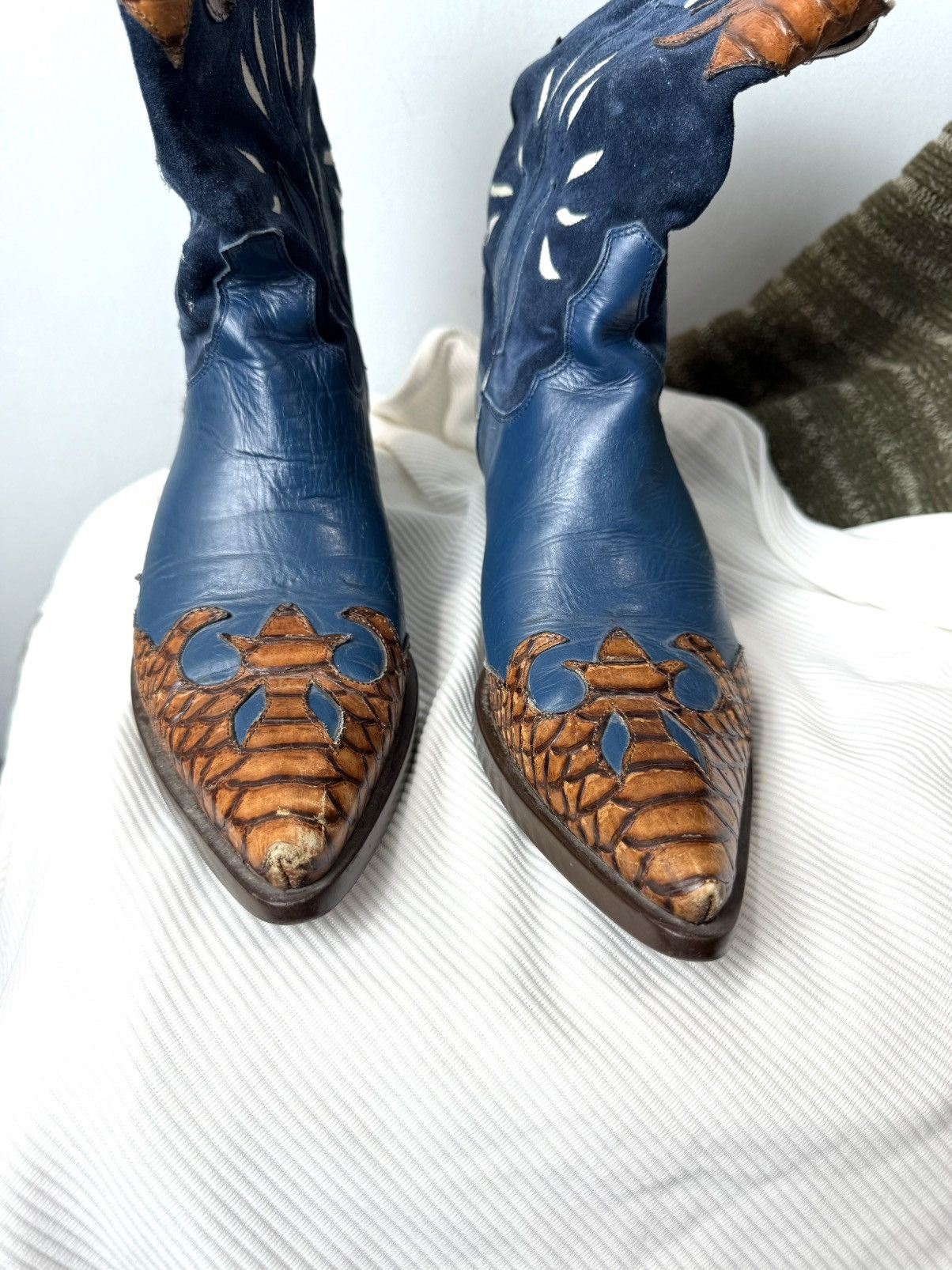 Cowboy Equipment Vintage Vic Matie Western Snake Leather Cowboy Boots Size US 6 / IT 36 - 7 Thumbnail