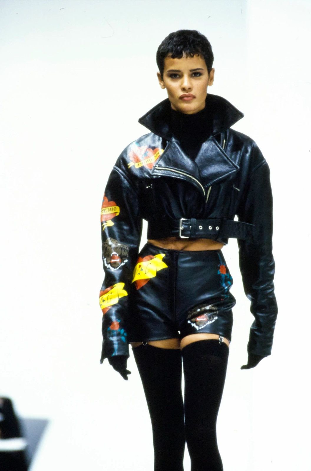 Dolce & Gabbana Archive Dolce&Gabbana Spring 1992 Leather Tattoo Mini Shorts Size 28" / US 6 / IT 42 - 1 Thumbnail