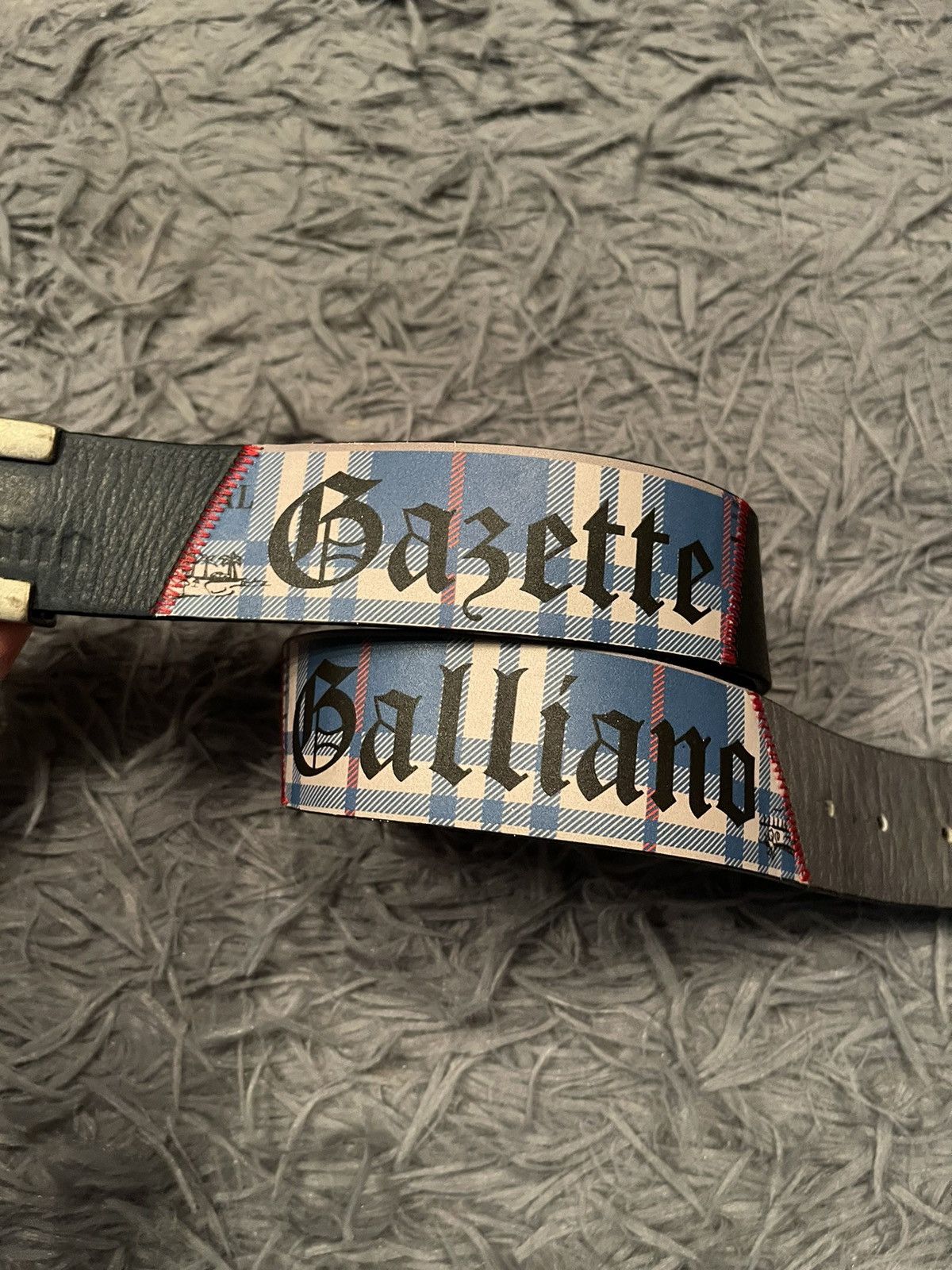 John Galliano × Vintage John Galliano 00s vintage Gazette Newspaper pattern belt Size ONE SIZE - 3 Thumbnail