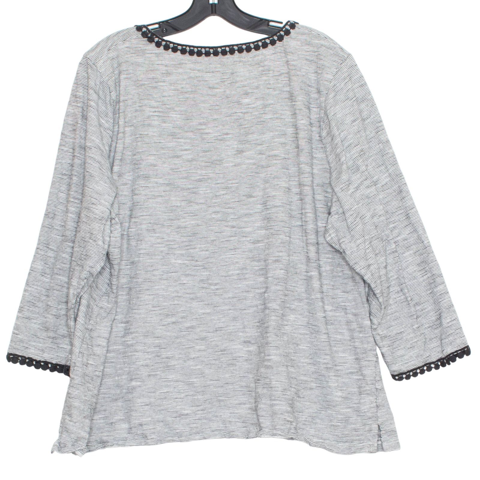 Other Talbots Top 3/4 Sleeve Crochet Boho Minimalist Stripe 3X Size 3XL / US 20-22 - 2 Thumbnail