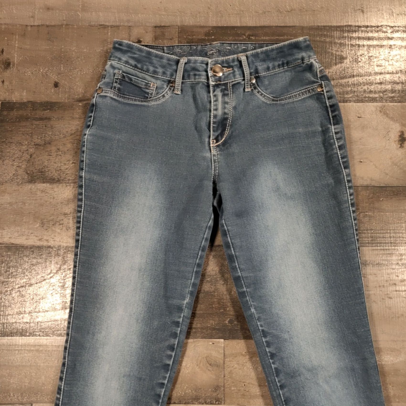 Express Express Jeans Women Mid Rise Skinny Pockets Zip Closure Stone Wash Blue Denim 2 Size 26" / US 2 / IT 38 - 5 Thumbnail