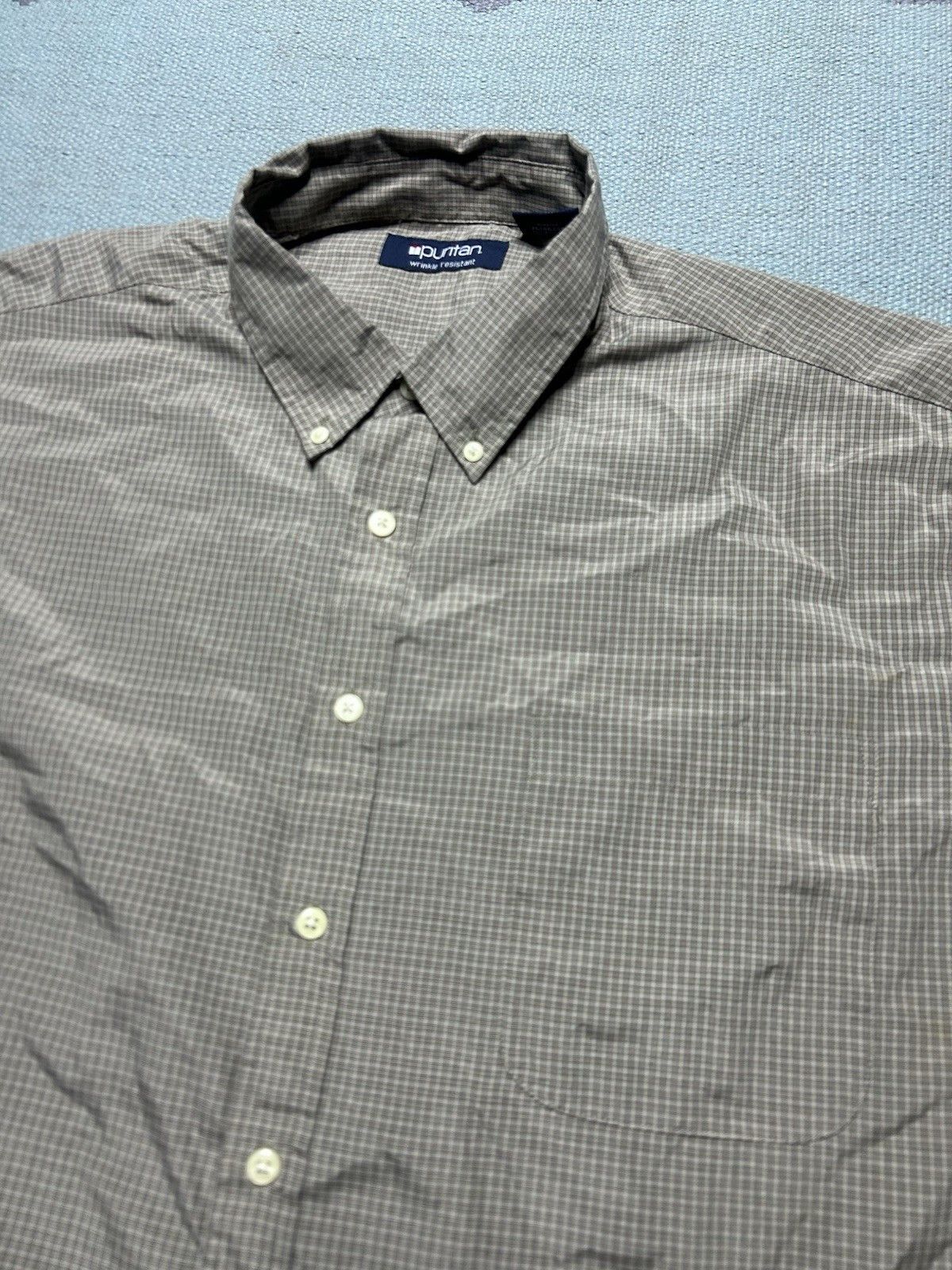 Vintage Puritan button shirt polyester cotton blend plaid check XL Size US XL / EU 56 / 4 - 3 Thumbnail