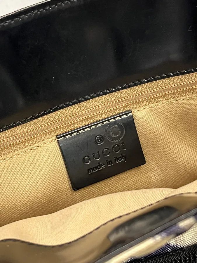 Guidi Gucci Blurred Flowers Cream & Navy Handle Bag Size ONE SIZE - 8 Thumbnail