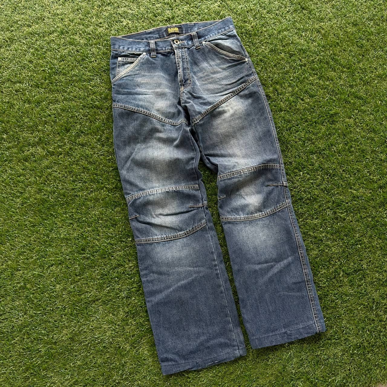 G-Star VINTAGE G STAR RAW BAGGY BIG LOGO FLARED HYPE WASHED JEANS Size US 30 / EU 46 - 3 Thumbnail