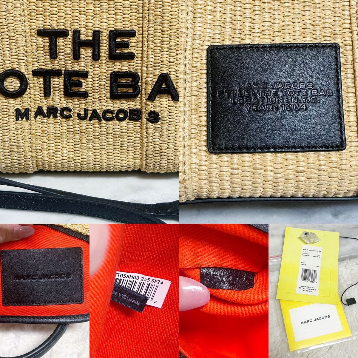 Marc Jacobs Authentic Marc Jacobs The Tote Bag Natural Woven Tote Bag Size ONE SIZE - 12 Thumbnail