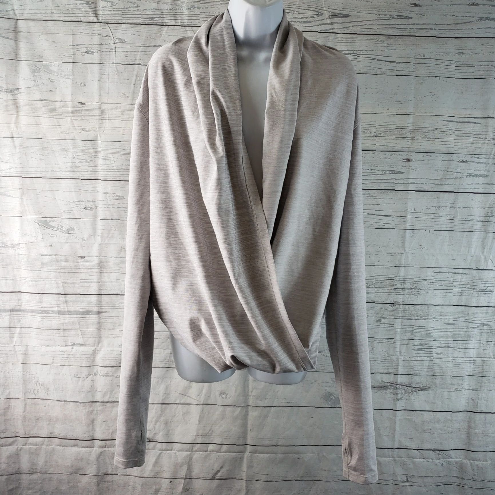 Vintage Zyia Womens Haze Yoga Wrap Long Sleeve Gray Size M Medium Crossover Front Activewear Womens Size M / US 6-8 / IT 42-44 - 2 Thumbnail