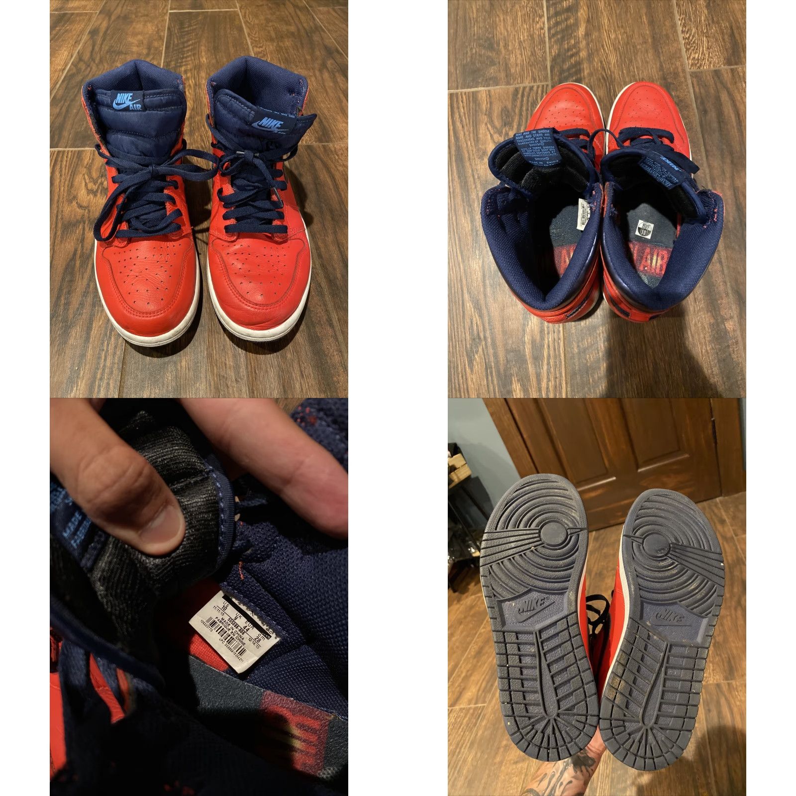 Nike Nike Air Jordan 1 Retro High David Letterman Sneaker 10 Mens Red Size US 10 / EU 43 - 8 Thumbnail