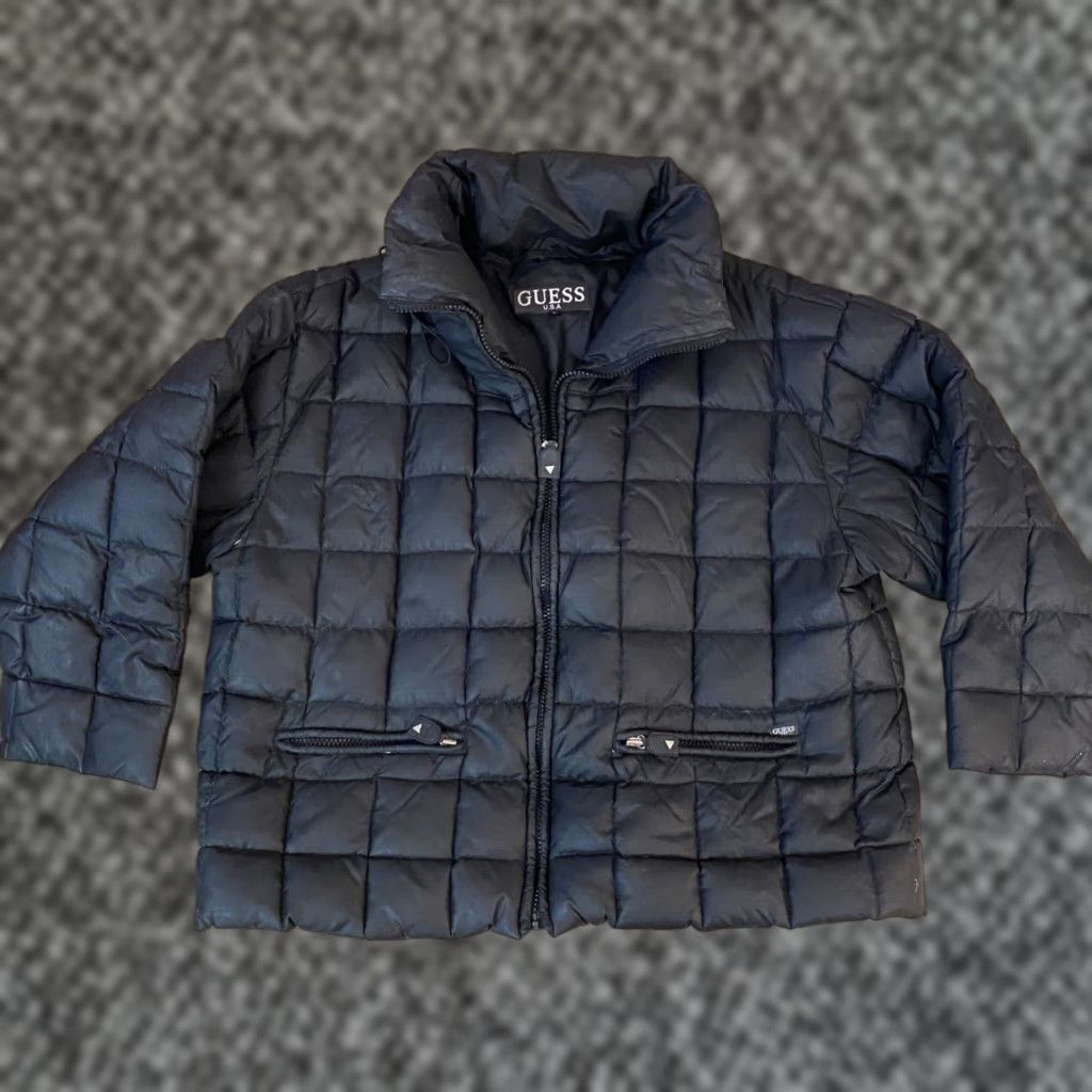 Guess GUESS Puffer Jacket Womens Large Black Quilted Full Zip Down Nylon 90s USA Jacket Size L / US 10 / IT 46 - 1 Thumbnail