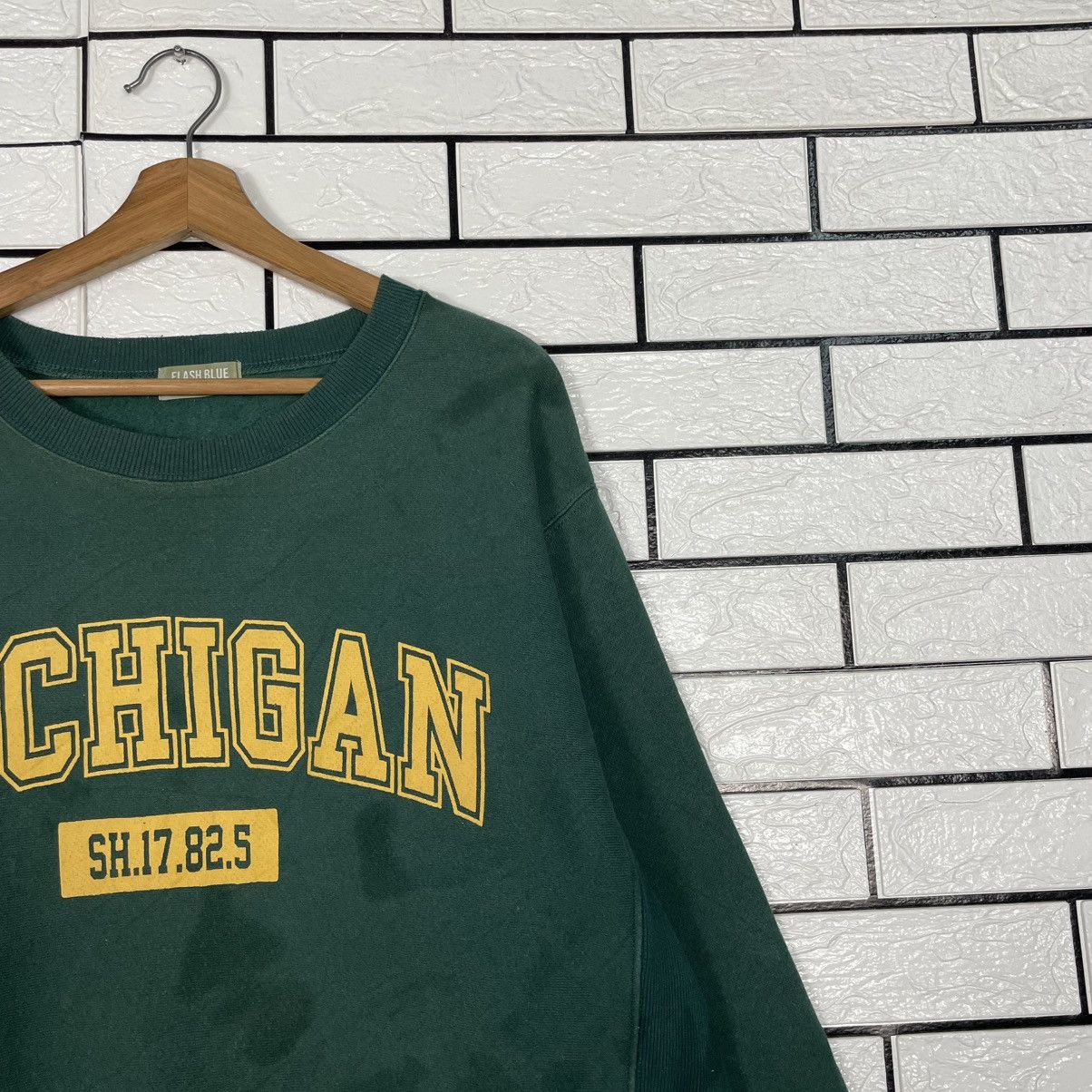 Japanese Brand Michigan Crewneck Green Sweatshirt Size US L / EU 52-54 / 3 - 5 Thumbnail