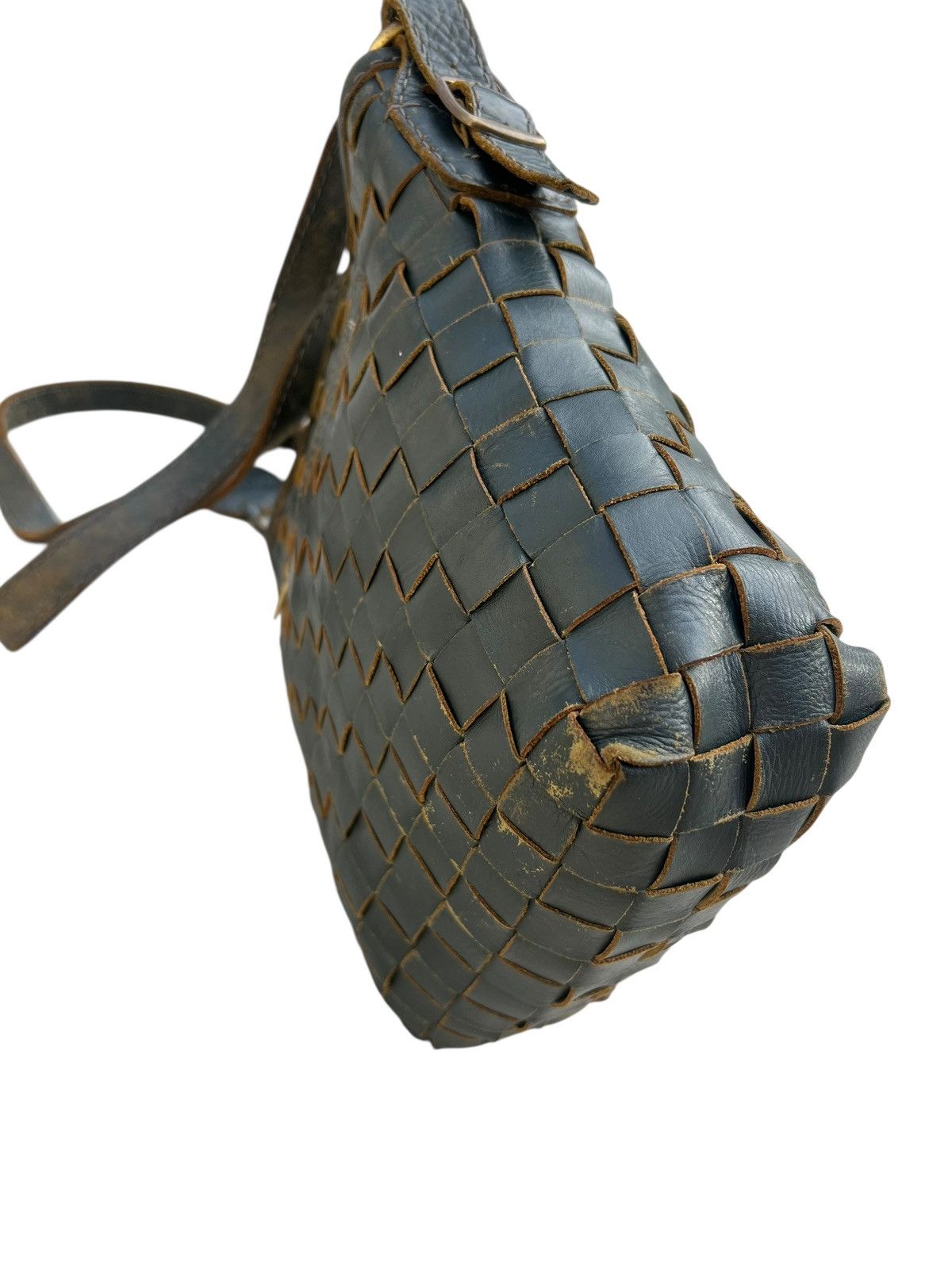 Leather Distressed Patina Intrecciato Leather Bag Zucchero Filato Size ONE SIZE - 15 Thumbnail