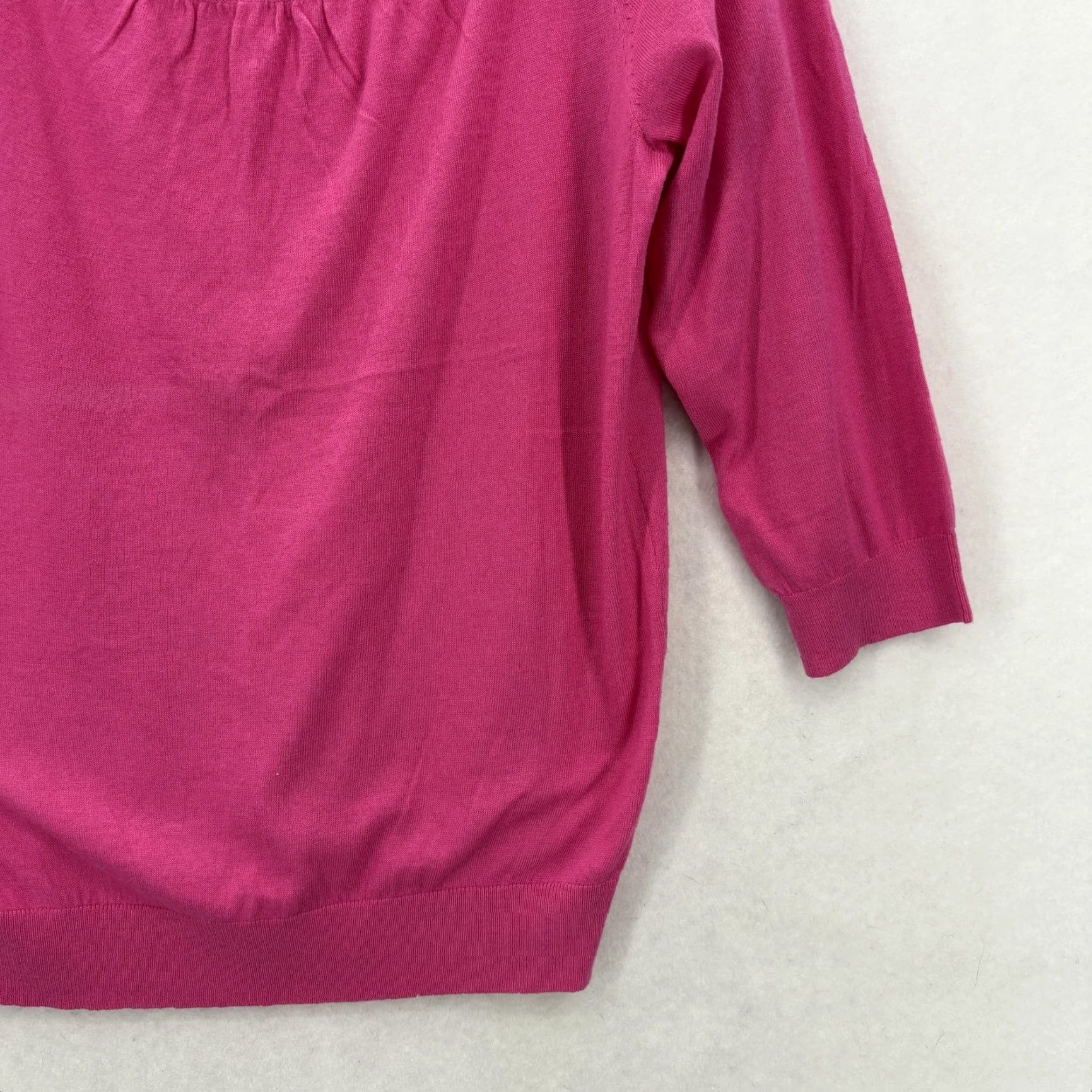 Ann Taylor Ann Taylor Sweater Womens Medium Pink Square Neck 3/4 Sleeve Knit Pullover NWT Size M / US 6-8 / IT 42-44 - 3 Thumbnail