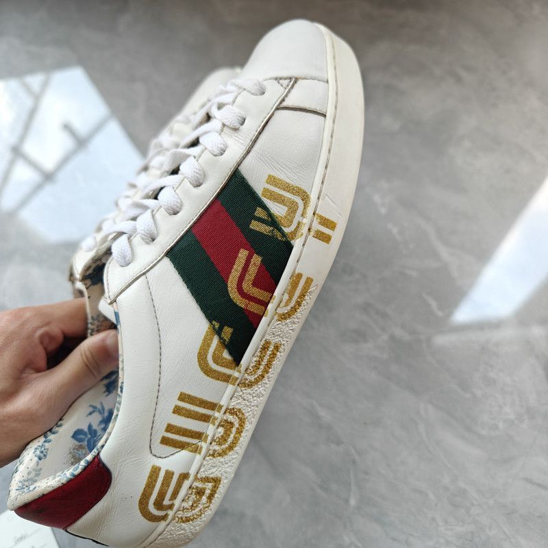 Gucci Gucci Ace Floral Print Sneakers for Men - Size US 9 / EU 42 - 6 Thumbnail