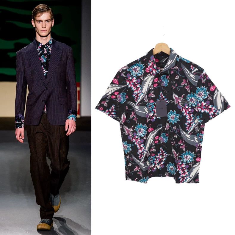 Prada Prada Show black floral Hawaiian short-sleeved shirt 2502-N Size US L / EU 52-54 / 3 - 1 Thumbnail