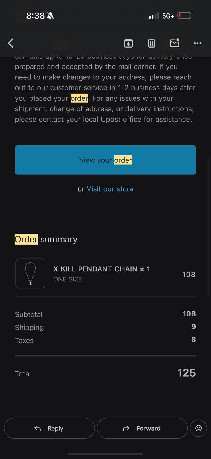 Revenge Revenge XXXtentacion Kill Hand Pendant with Chain Size ONE SIZE - 4 Thumbnail