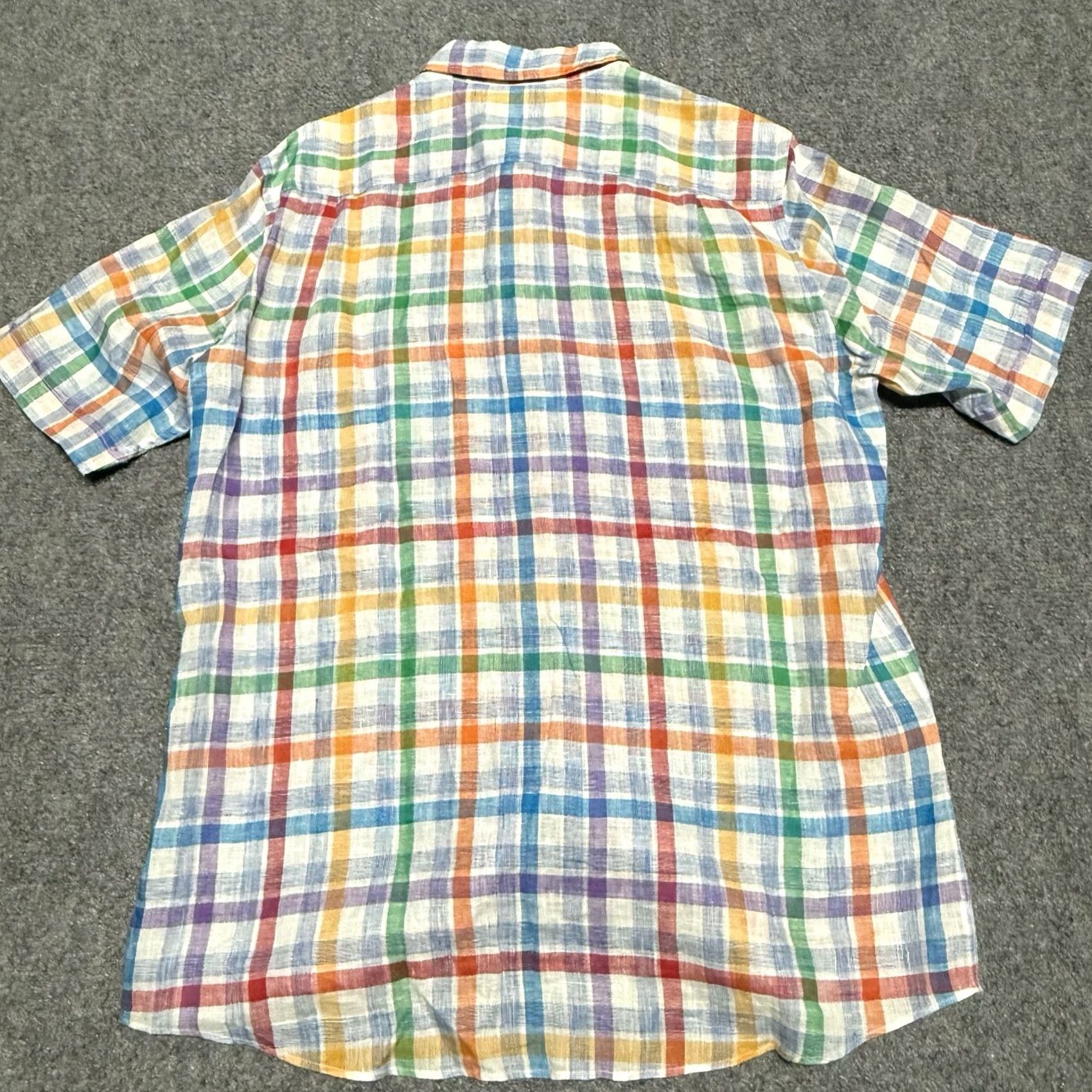 Rodd & Gunn Rodd & Gunn Shirt Mens M Blue White Red Green Plaid Linen Woven Italy Button-Up Short Sleeve Collared Multicolor Size US M / EU 48-50 / 2 - 4 Thumbnail