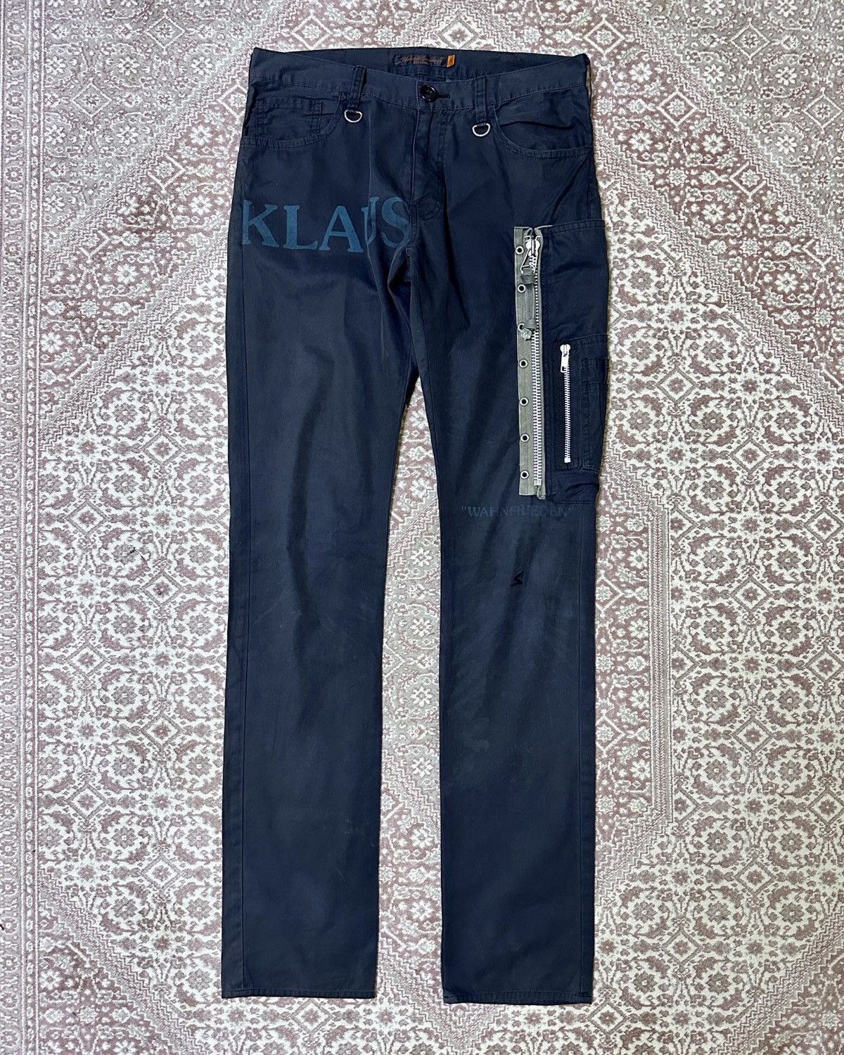 image of Undercover 06Ss "t" Klaus Ma-1 Pants in Navy, Men's (Size 34)