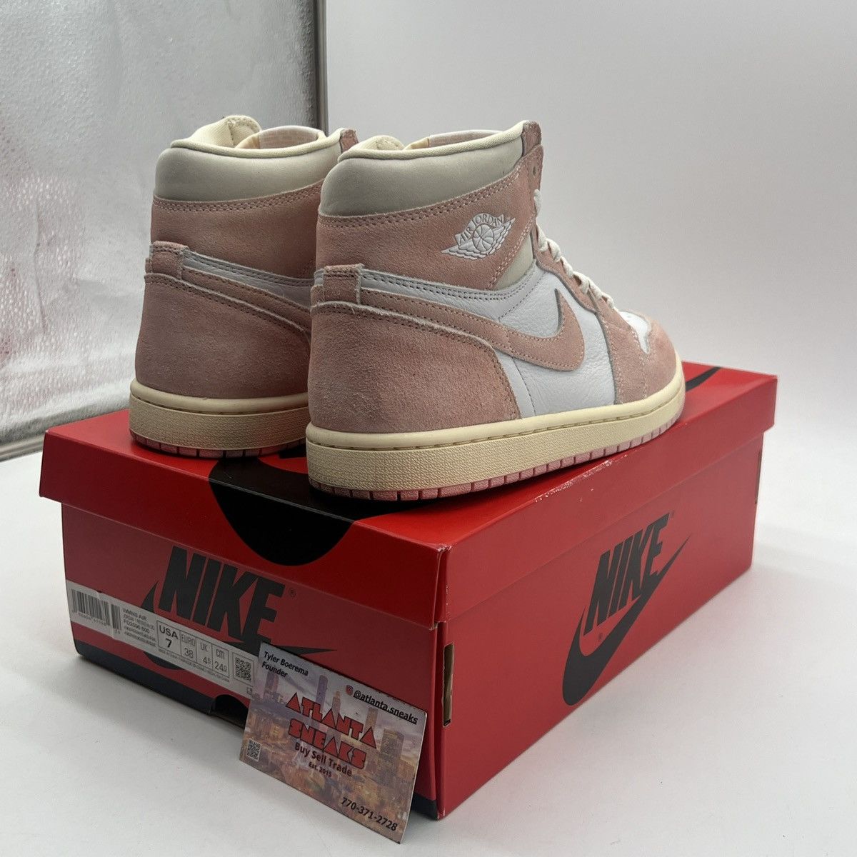Nike Wmns air Jordan 1 high washed pink Size US 7 / EU 40 - 5 Thumbnail
