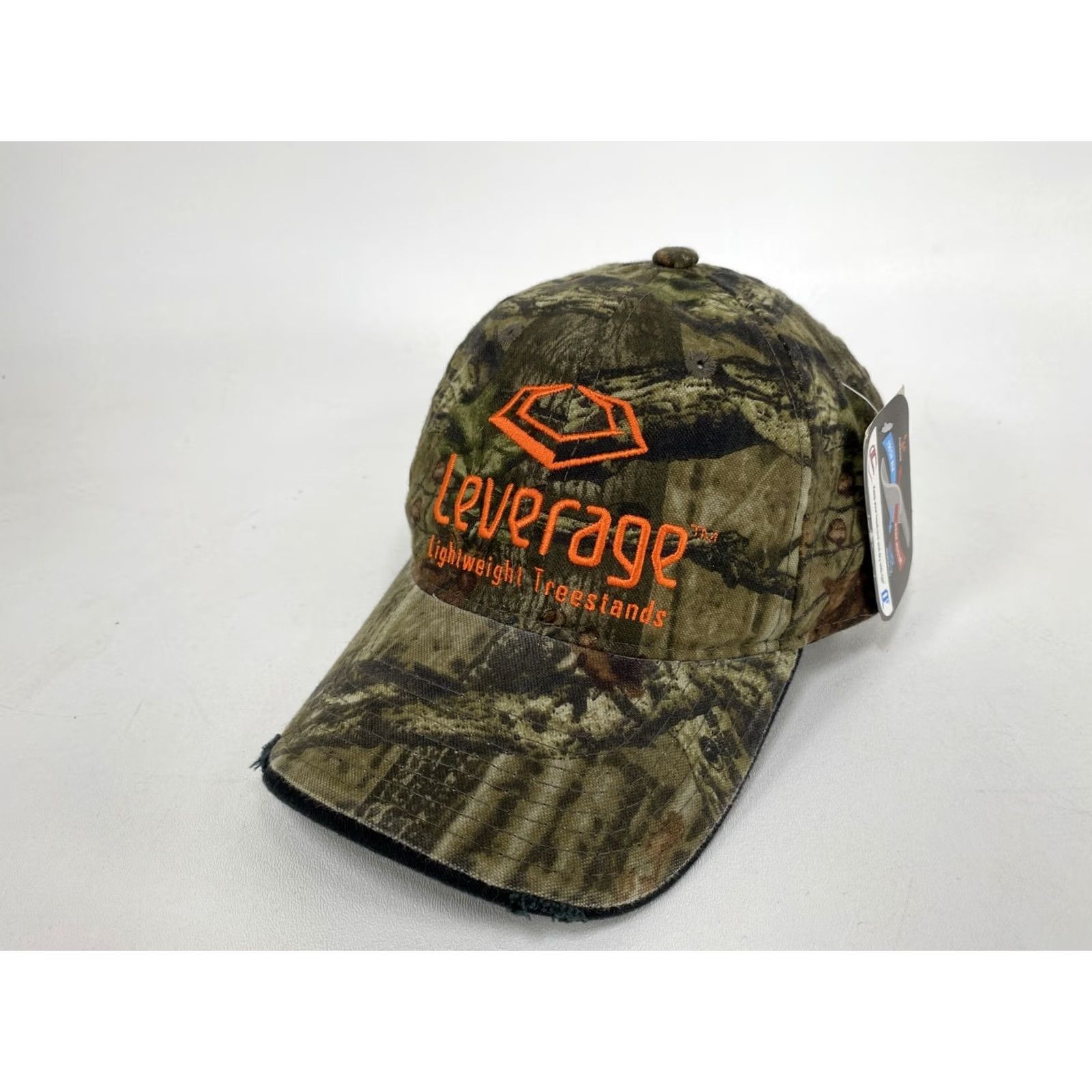 Vintage Mossy Oak Break Up Camo Leverage Lightweight Treestands Logo Hat Outdoor Cap NEW Size ONE SIZE - 2 Thumbnail