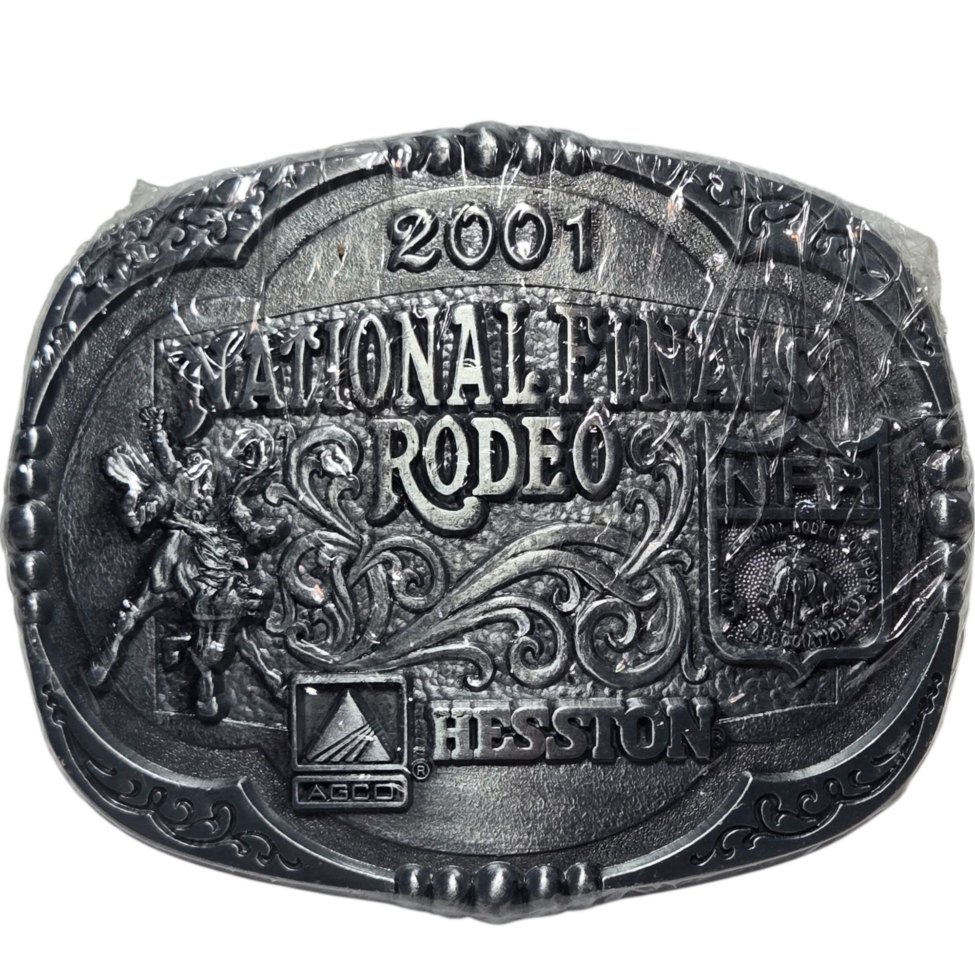 Other 2001 NFR Belt Buckle Hesston National Finals Rodeo NOS Vinta Size ONE SIZE - 9 Thumbnail