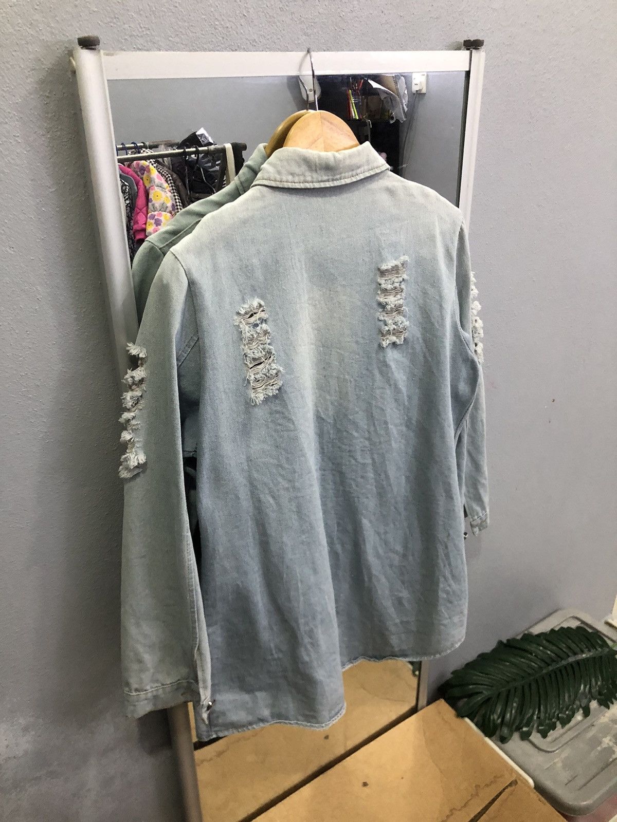 Japanese Brand Ruyi Distressed Denim Long Jacket Y2K Grunge Size M / US 6-8 / IT 42-44 - 11 Thumbnail