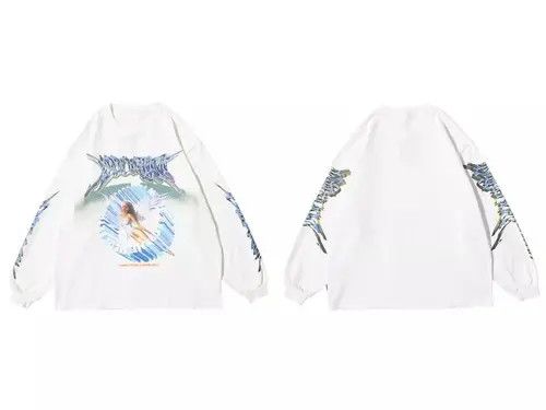 VIBE Fly Angel Oversized Printed Vintage T-Shirt Long Sleeve Size US M / EU 48-50 / 2 - 5 Thumbnail