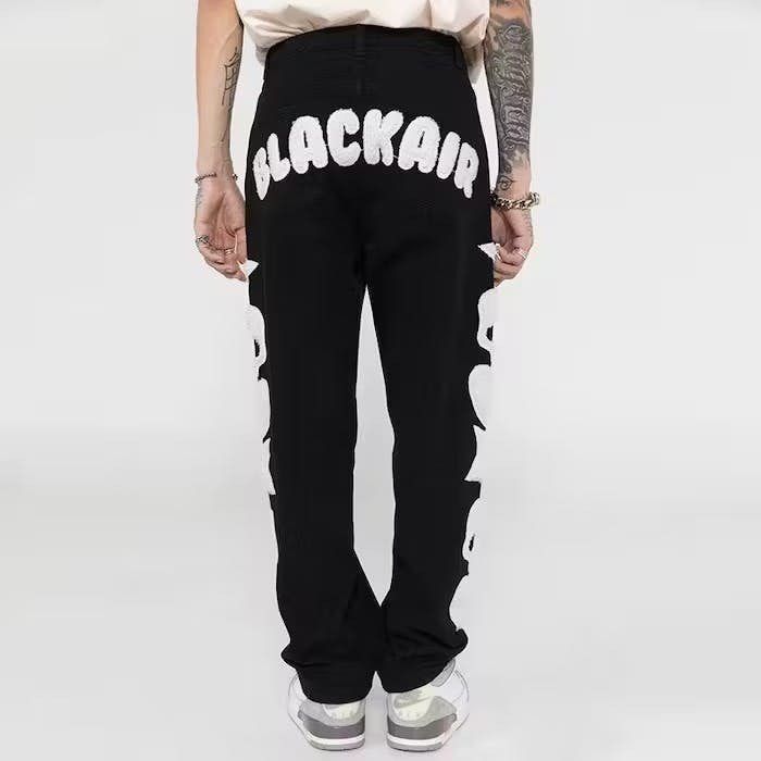 Japanese Brand Black Color Skull and Five Stars Embroidery Ripped Jeans Size US 30 / EU 46 - 2 Thumbnail