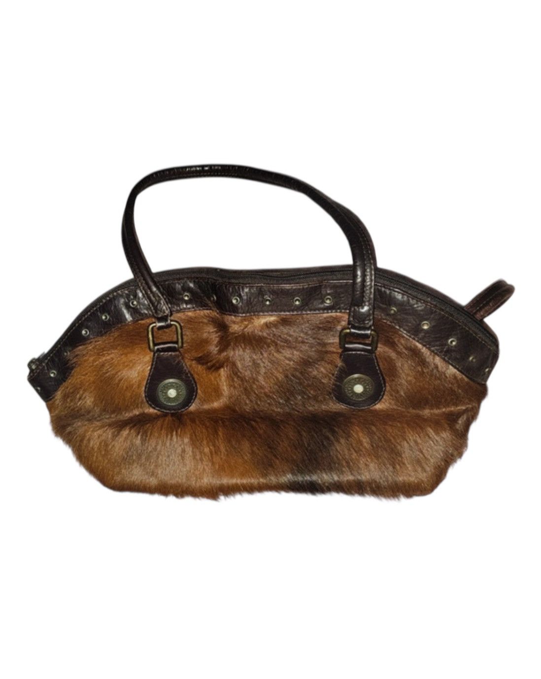 Vintage cow leather brown shoulder bag