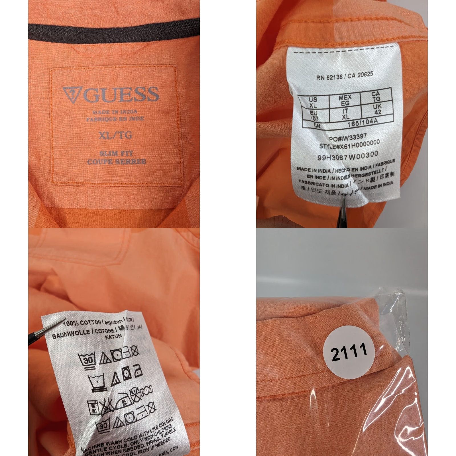 Guess Guess Men's Long Sleeve Orange Slim Fit Striped Button-Up Shirt XL User: Guess Men's Long Sleeve Orange Slim Fit Striped Button-Up Shirt XL Size US XL / EU 56 / 4 - 8 Thumbnail