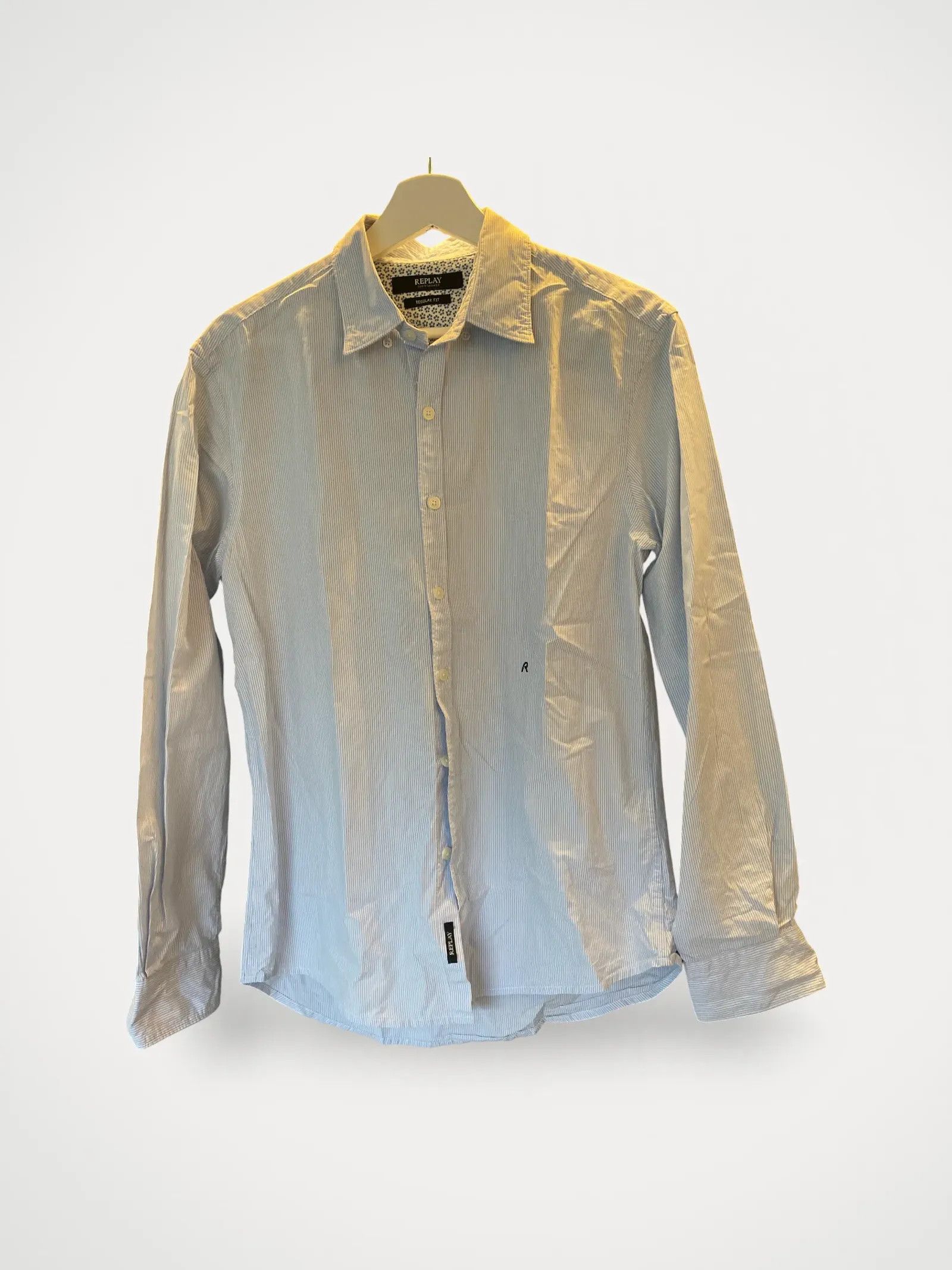 Replay Replay Ljusblå/vit randig skjorta Shirt Size M / US 6-8 / IT 42-44 - 1 Thumbnail
