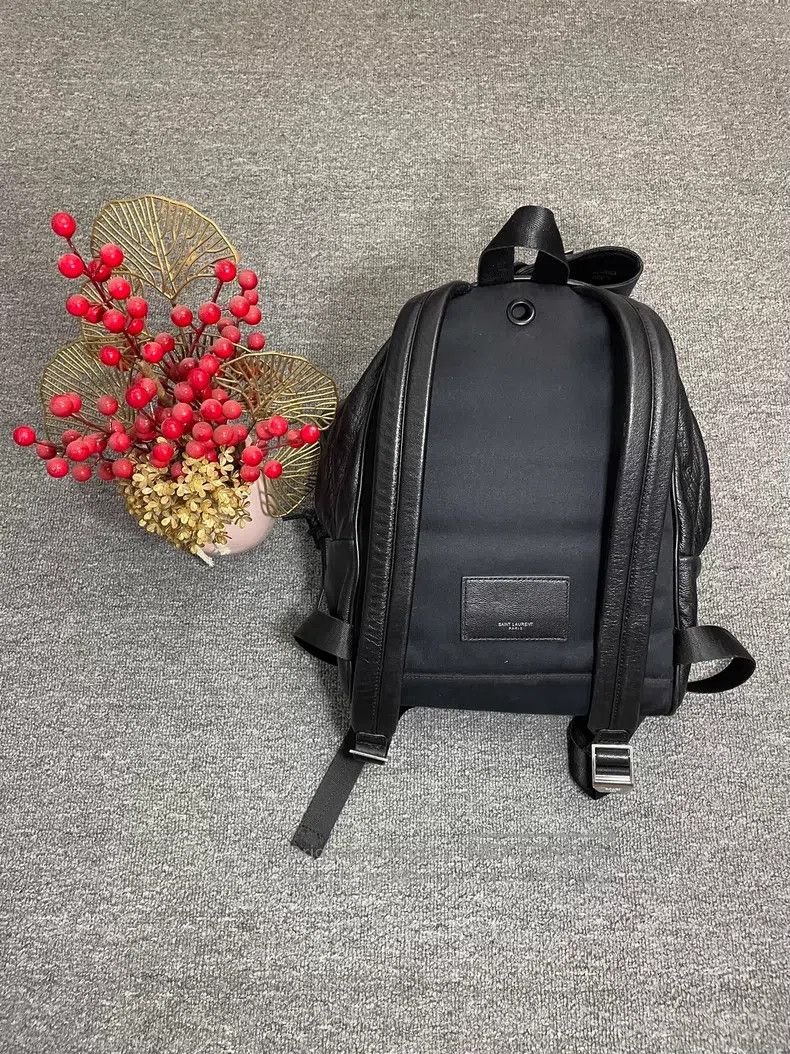 Saint Laurent Paris Saint Laurent Paris Black LOVE Embroidered Full Leather Ba Size ONE SIZE - 5 Thumbnail