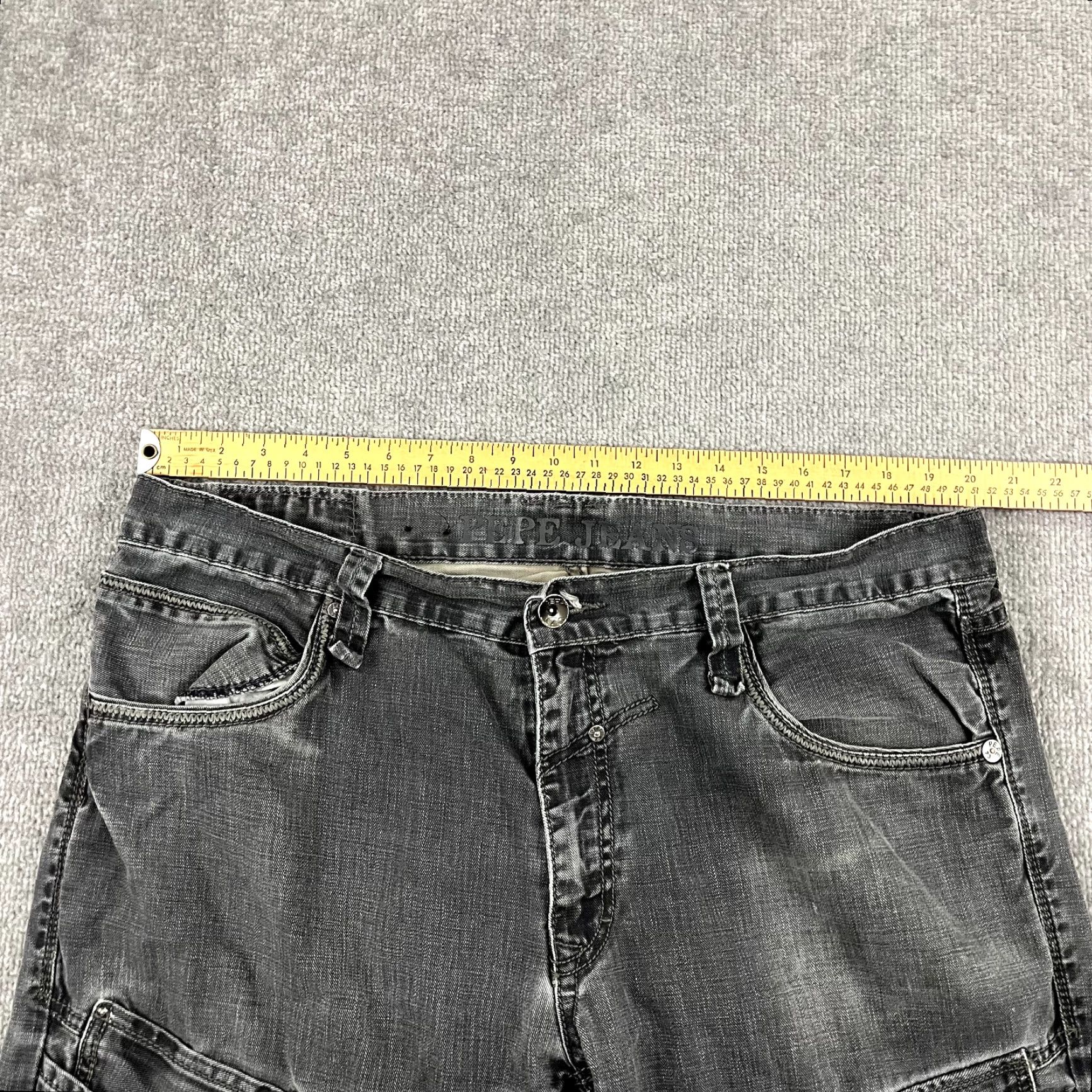 Pepe Jeans PEPE Jeans Mens Jeans 40 x 32 Gray Denim Carpenter Cargo Hip Hop Grunge Skater Rap Y2K Mens Size US 40 / EU 56 - 4 Thumbnail