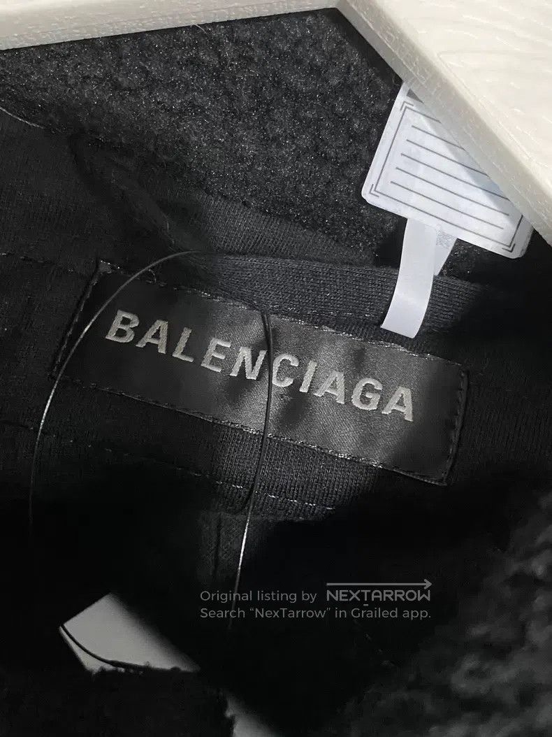 Balenciaga Balenciaga Black Teddy Sleeve Logo Jacket Size US S / EU 44-46 / 1 - 8 Thumbnail