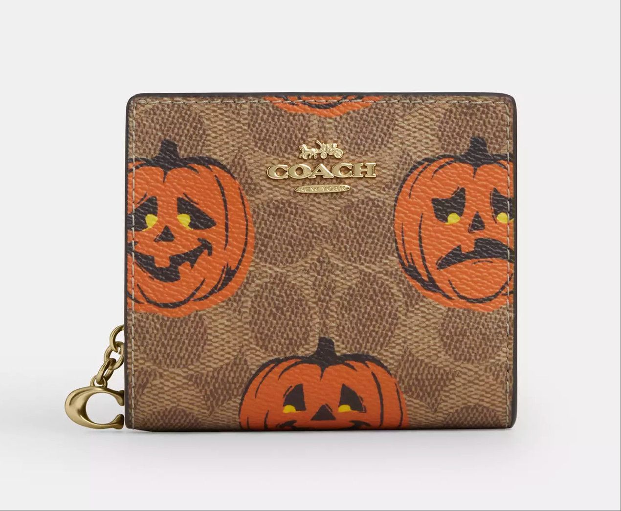 Coach Snap Wallet In Signature Canvas With Halloween Print CCR19 Size ONE SIZE - 6 Thumbnail