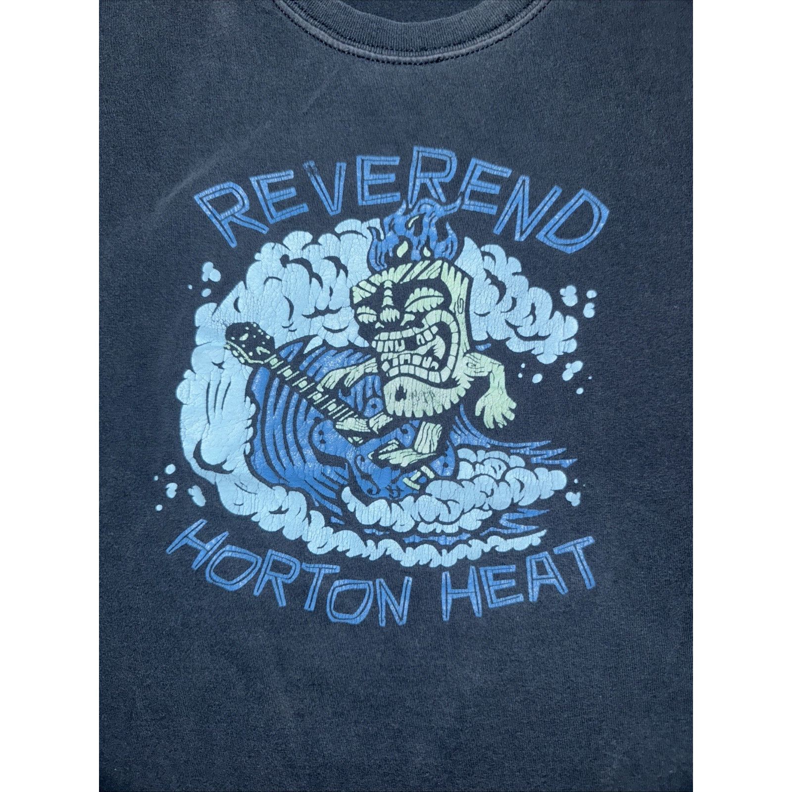 Gildan Vintage Reverend Horton Heat Surf Tiki T-Shirt Blue L 21x25 Size US L / EU 52-54 / 3 - 2 Thumbnail