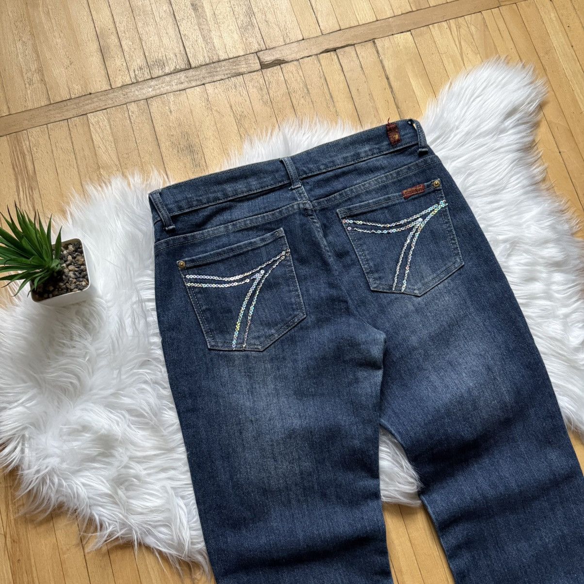 7 For All Mankind 📌 Vintage 90s 7 For All Mankind Flared Bootcut Faded Jeans Size 34" / US 12 / IT 48 - 2 Thumbnail