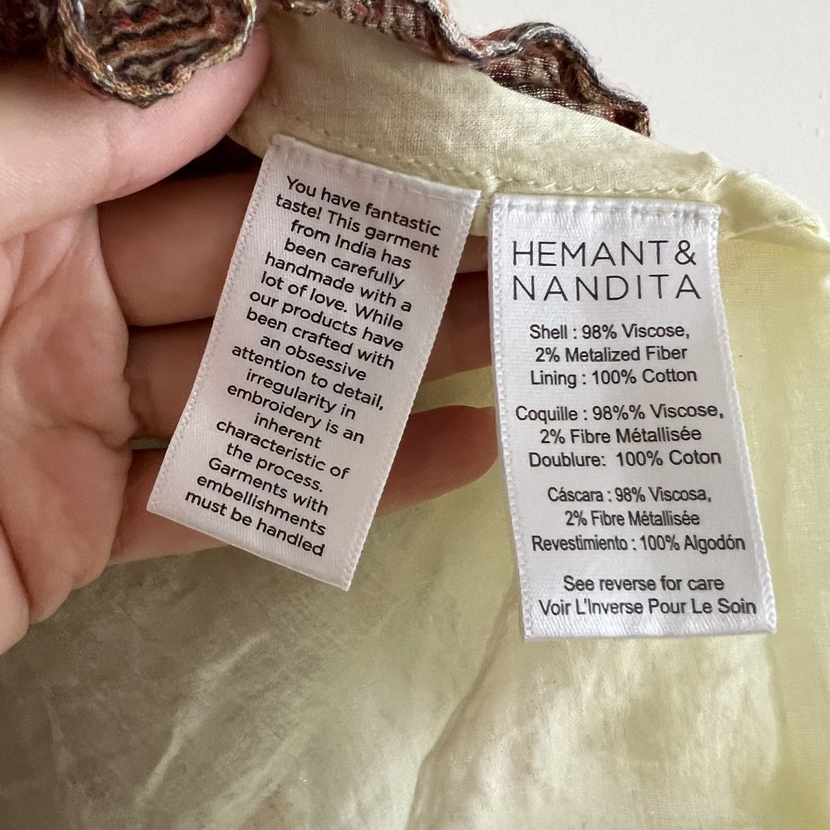 Hemant & Nandita HEMANT AND NANDITA Nora Mini Dress size L viscose C9 Size L / US 10 / IT 46 - 3 Thumbnail