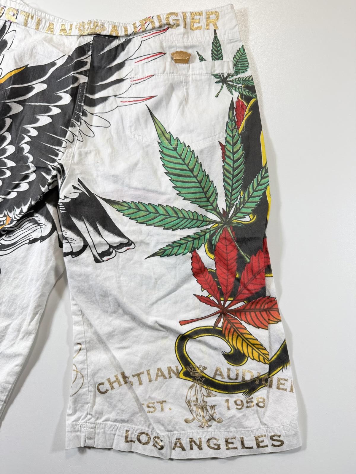 Unknown London Christian Audigier Knee-Length Shorts Panther and Crown M Size US 32 / EU 48 - 10 Thumbnail