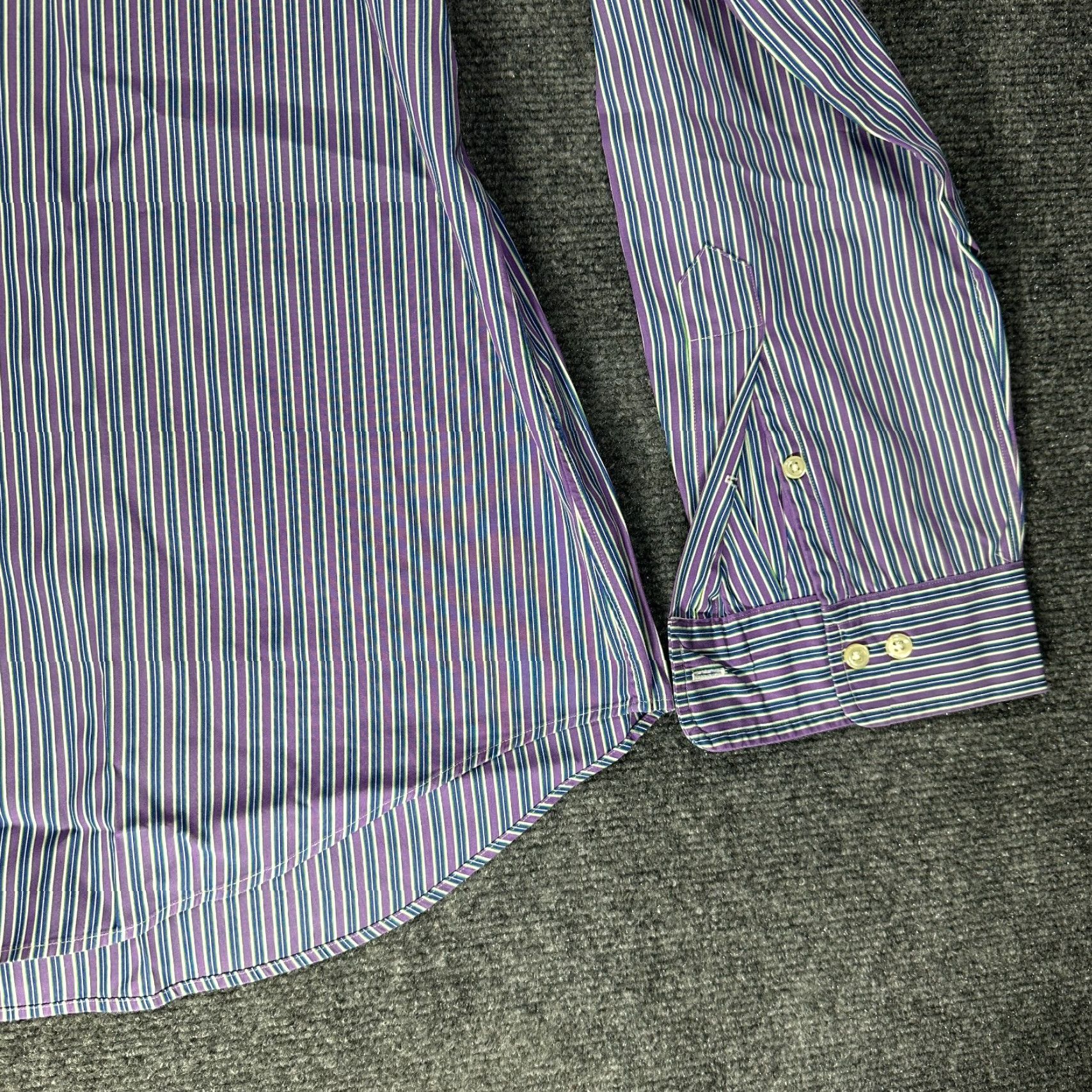 Ralph Lauren Ralph Lauren Shirt Mens 16.5 Custom Fit Button Down Purple Blue Stripe Cotton Size US XL / EU 56 / 4 - 3 Thumbnail