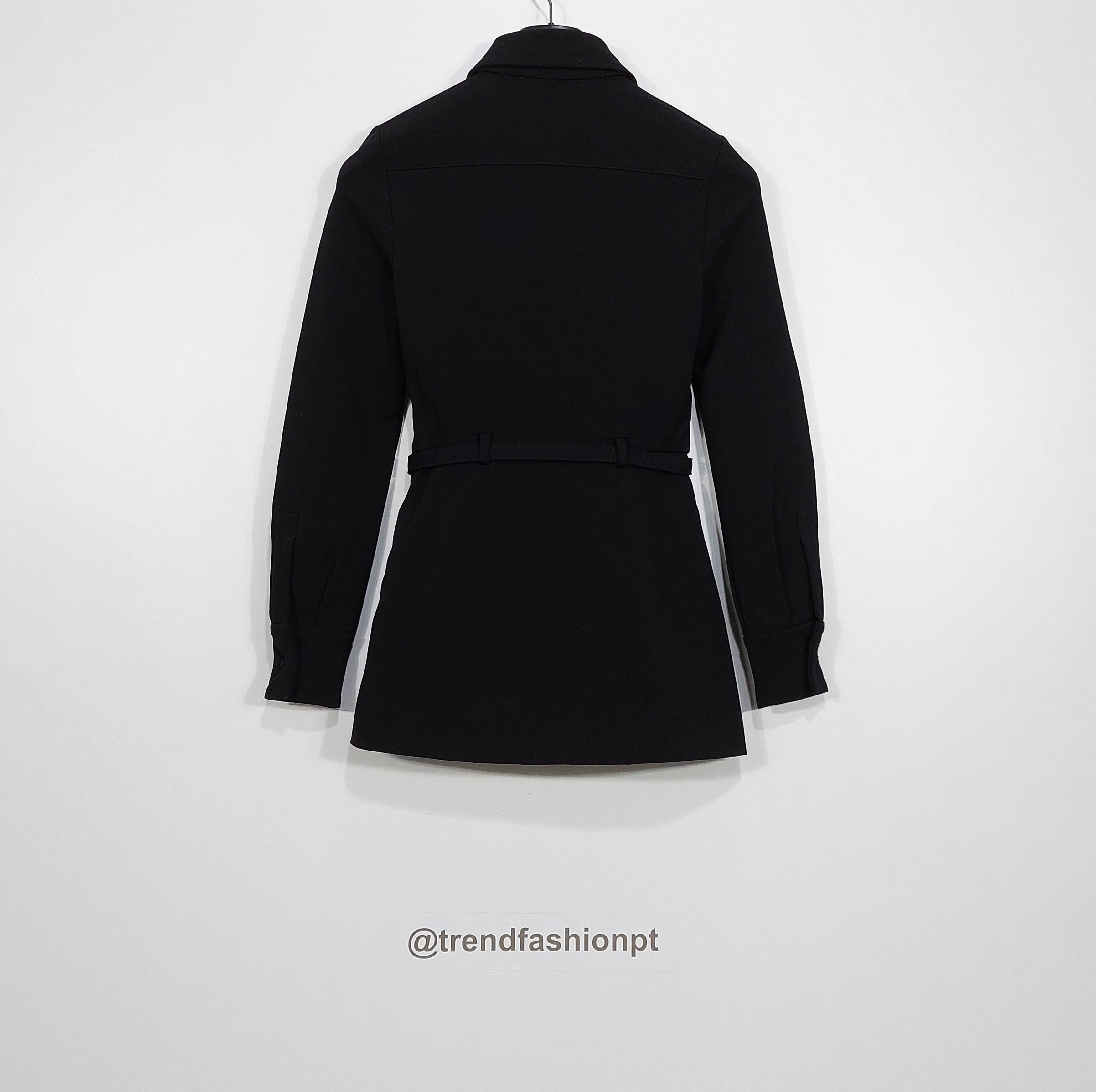 RED Valentino belted viscose half zip LS mini dress - black 36 Size XS / US 0-2 / IT 36-38 - 9 Thumbnail