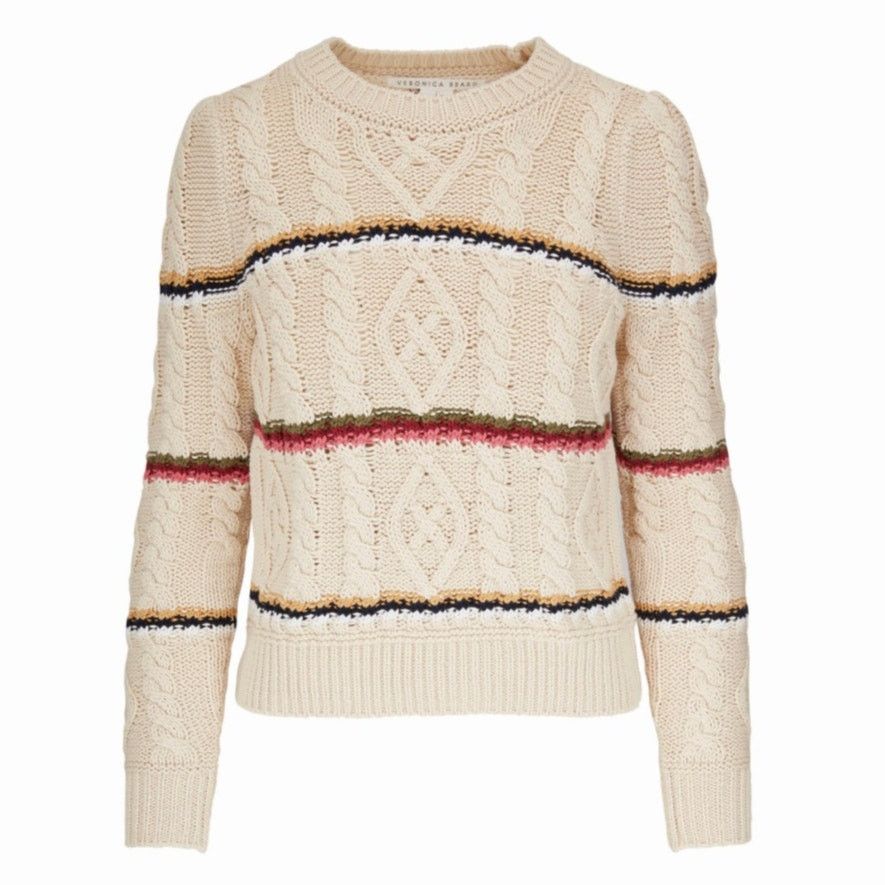 Veronica Beard Veronica Beard Bruna Cream Stripe Knit Long Sleeve Sweater M Size M / US 6-8 / IT 42-44 - 1 Thumbnail