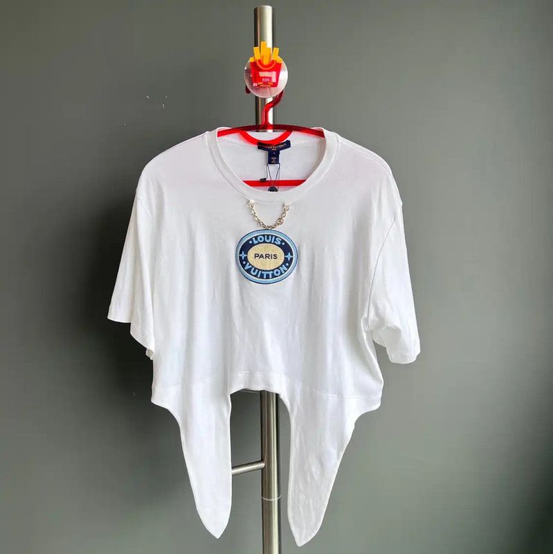 Louis Vuitton Louis Vuitton White Cotton Women's T-Shirt 0089 Size L / US 10 / IT 46 - 1 Thumbnail