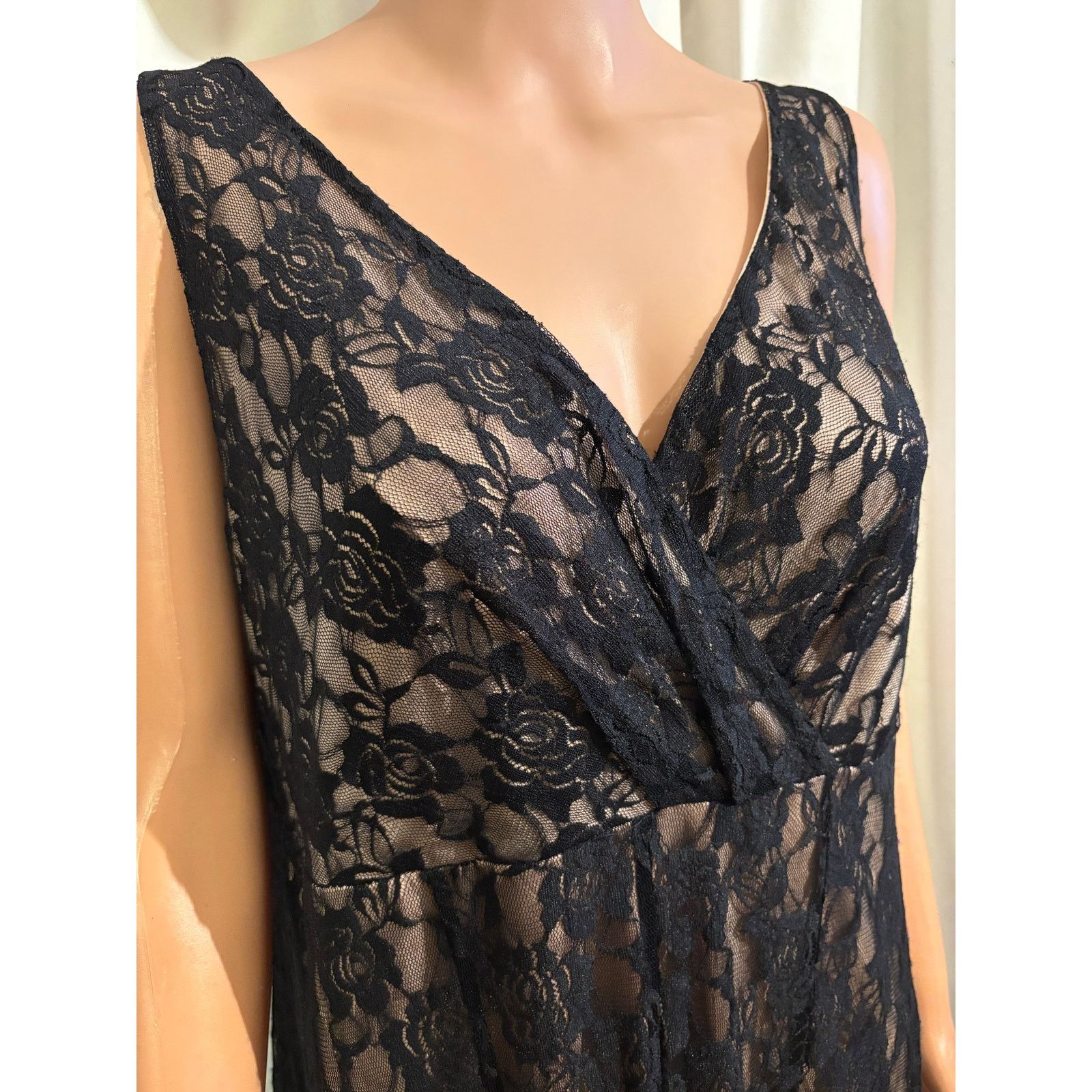 The Unbranded Brand Glamour Black Lace Overlay Size 16 (XL) Size XL / US 12-14 / IT 48-50 - 5 Thumbnail
