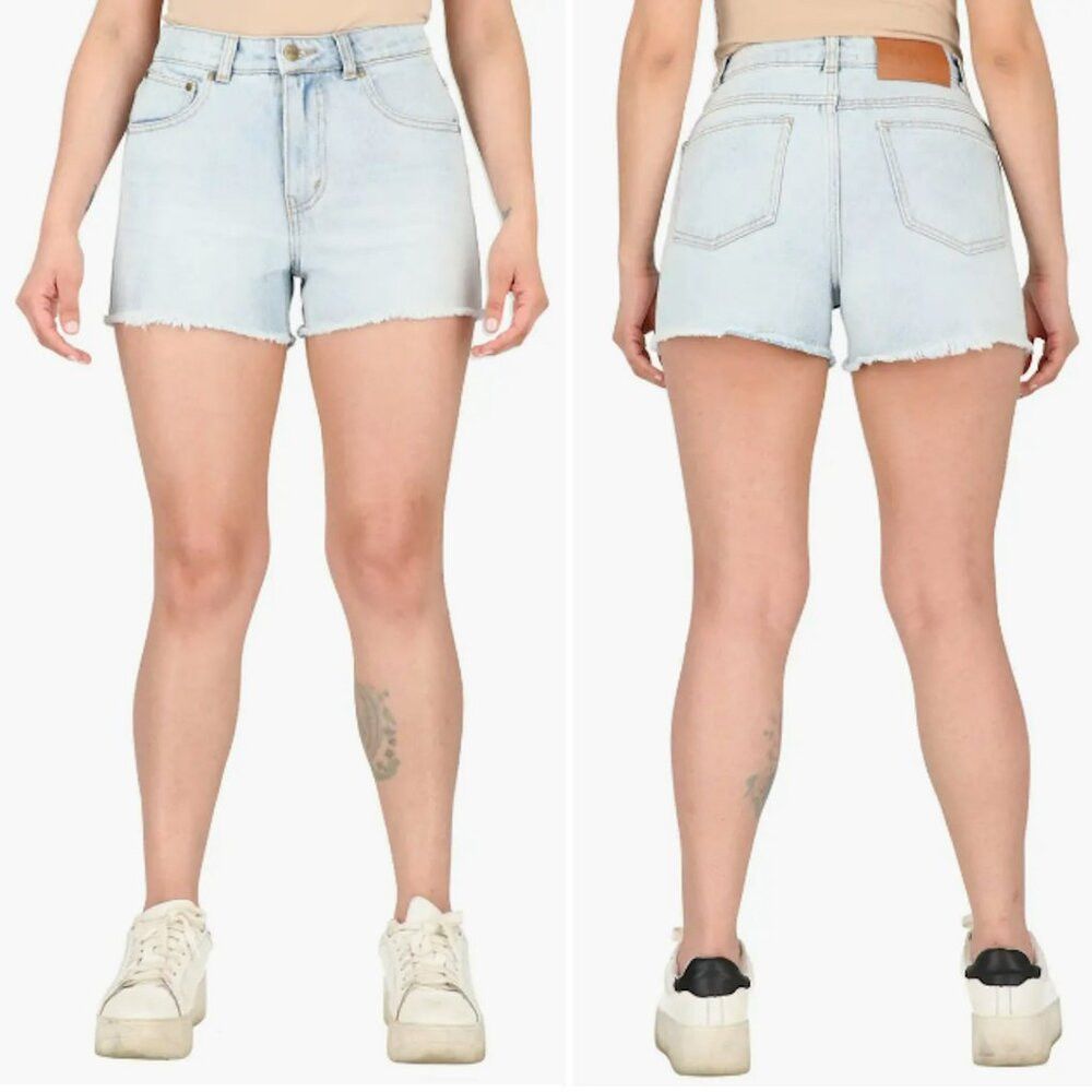 Cavalli Class NWT New $250 Cavalli Class Frayed Hem Denim Shorts Size 27' Size 27" / US 4 / IT 40 - 1 Thumbnail